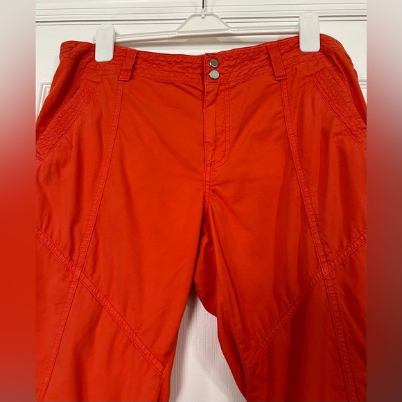 Lauren Ralph Lauren Pants Women's 14 Safari Style Utility Orange Cotton Tie Hem - Picture 3 of 11